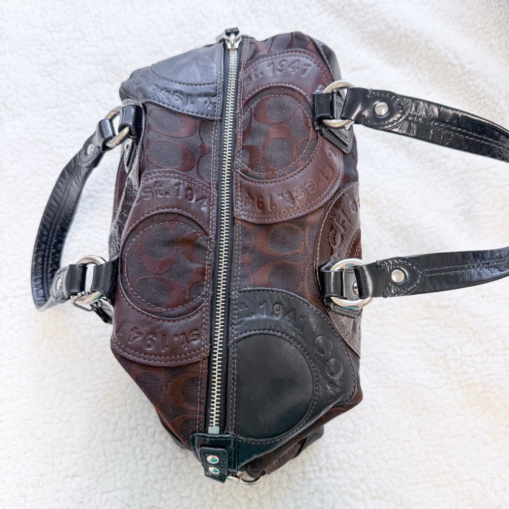 Coach 2010 Chocolate Brown Patchwork Mini Suede P… - image 6